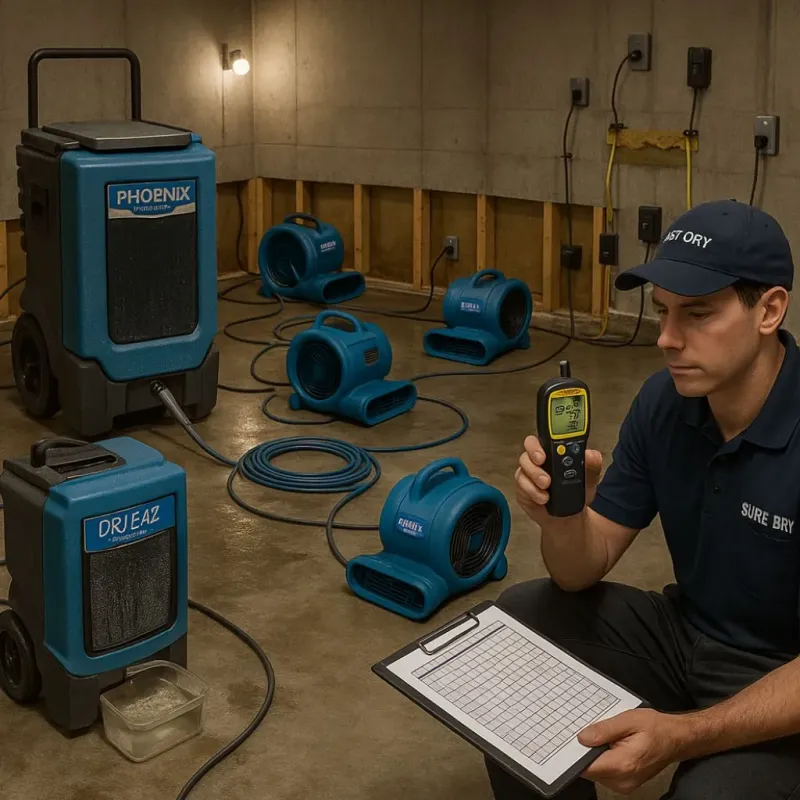 Structural Drying and Dehumidification process in Auburn, KS